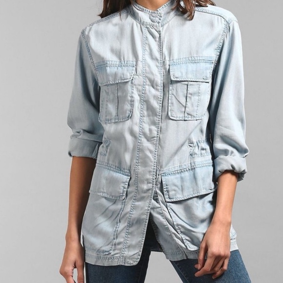 GAP Light Blue Tencel Denim Relaxed Utility Jacket XL - Picture 2 of 12